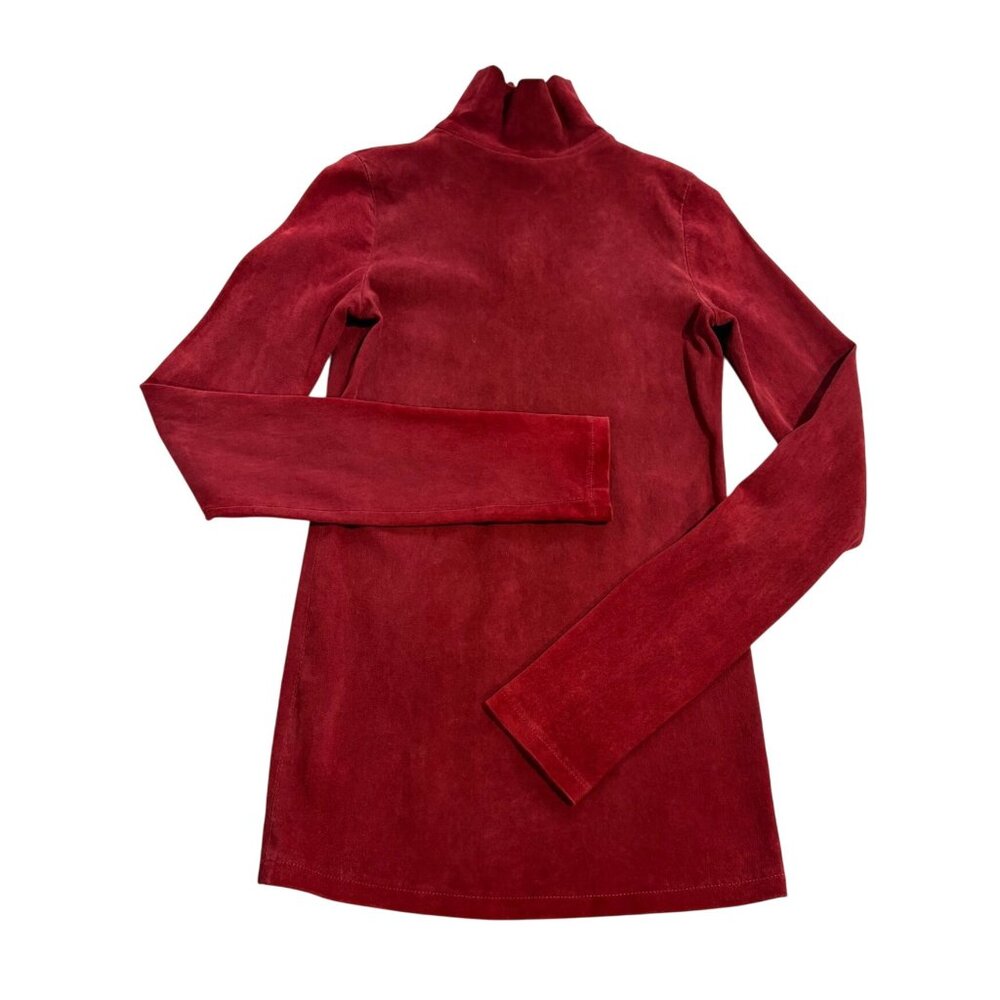 Unravel Project Lambskin Turtleneck in Oxblood